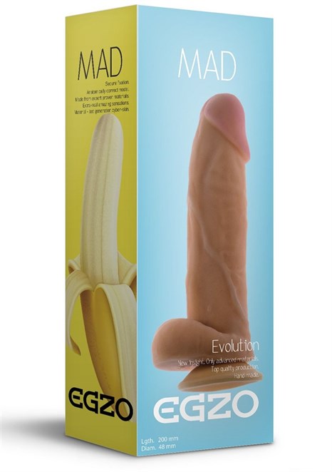 Ультра реалистичный фаллоимитатор Mad Banana - 20 см. - фото 283759