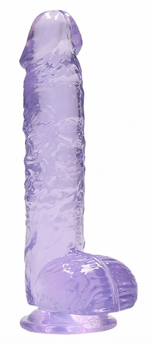 Фиолетовый фаллоимитатор Realrock Crystal Clear 9 inch - 25 см. - фото 283898
