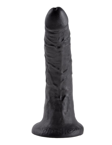 Чёрный фаллоимитатор с присоской 7" Cock - 17,8 см. - фото 284231