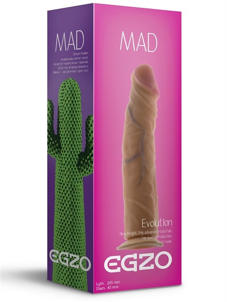 Реалистичный фаллоимитатор без мошонки Mad Cactus - 20,5 см. - фото 284440