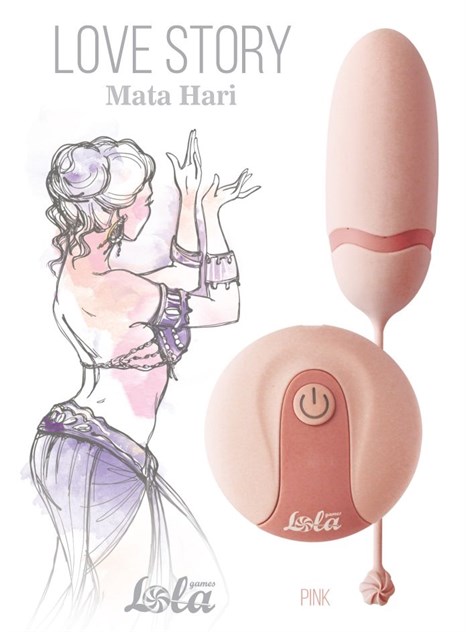 Нежно-розовое виброяйцо Mata Hari с пультом ДУ - фото 288210