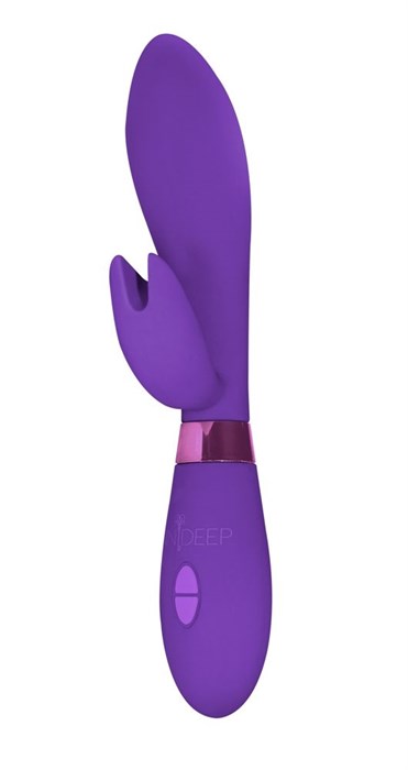 Фиолетовый вибратор Leyla с клиторальным отростком - 20,5 см. - фото 291990