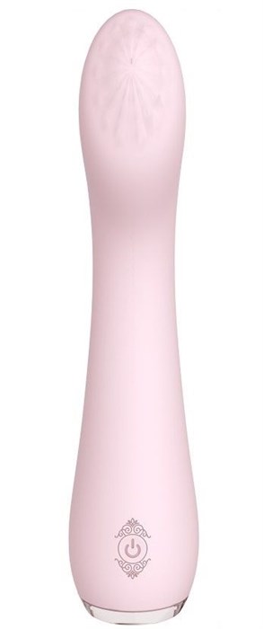 Нежно-розовый вибратор LISA с рельефной головкой - 19,3 см. - фото 294563