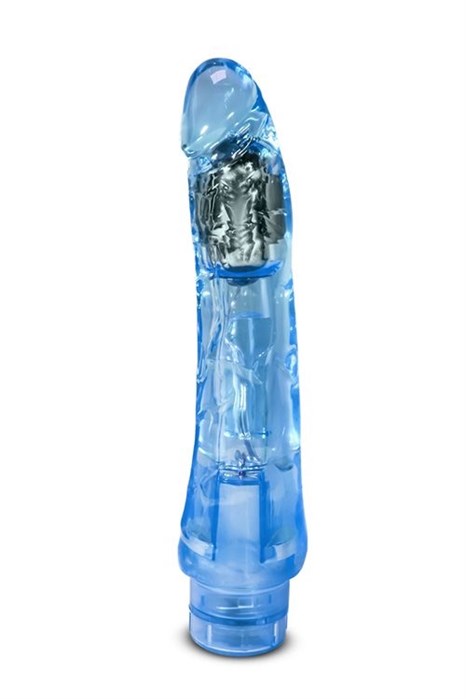 Голубой вибратор-реалистик Mambo Vibe - 22,8 см. - фото 294638