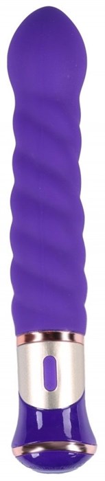 Фиолетовый спиралевидный вибратор - 21 см. - фото 294736