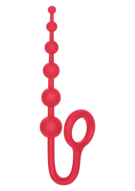 Красный анальный стимулятор COLT BUDDY BALLS - 18,5 см. - фото 300832