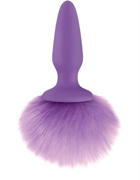 Фиолетовая анальная пробка с фиолетовым заячьим хвостом Bunny Tails Purple - фото 301427