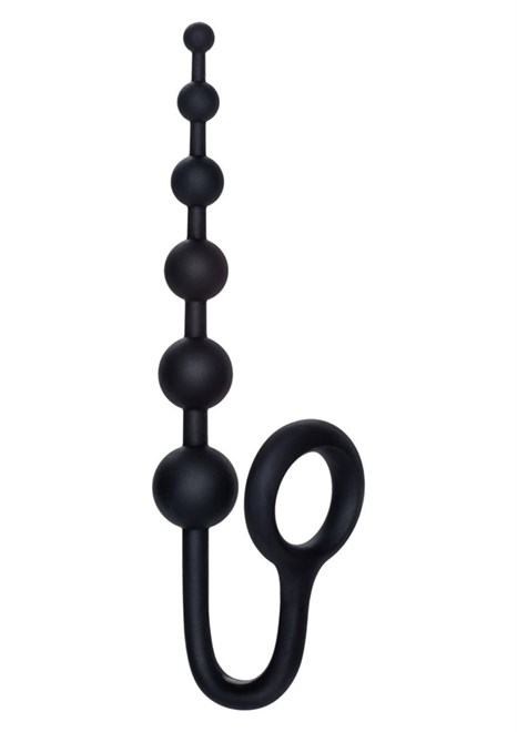 Чёрный анальный стимулятор с кольцом COLT BUDDY BALLS - 18,5 см. - фото 301503