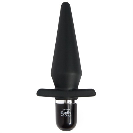 Черная анальная пробка с вибрацией Delicious Fullness Vibrating Butt Plug - 14 см. - фото 301951
