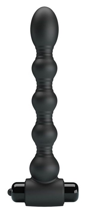 Черный анальный вибромассажер Lynn - 18,2 см. - фото 302627