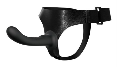 Страпон с изогнутой головкой Ultra Harness Curvy Dildo - 15,8 см. - фото 304859