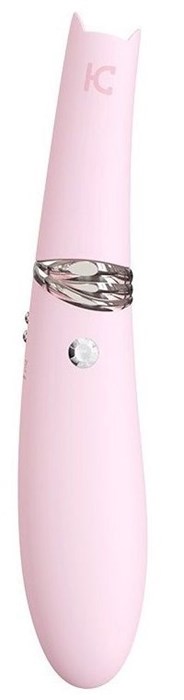 Нежно-розовый вибромассажер MIISS CC с мембранным стимулятором - 18,5 см. - фото 306323