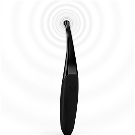 Черный точечный вибромассажер Senzi Vibrator - 14,7 см. - фото 308418