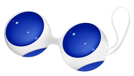 Синие вагинальные шарики Ben Wa Small в белой оболочке - фото 309529