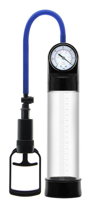 Прозрачная вакуумная помпа Erozon Penis Pump с манометром - фото 312898