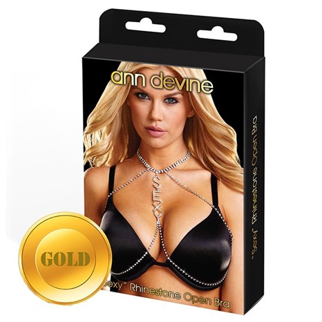Золотистое украшение для груди SEXY - фото 323687