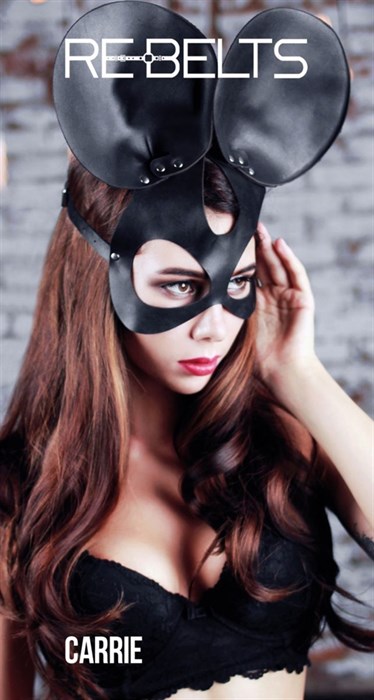 Чёрная маска Carrie Black с круглыми ушками - фото 326926