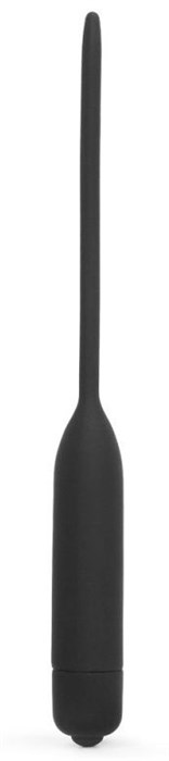 Черный уретральный виброплаг Silicone Vibrating Urethral Dilator - 21 см. - фото 328307