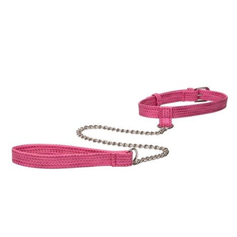 Розовый ошейник с поводком Tickle Me Pink Collar With Leash - фото 329513