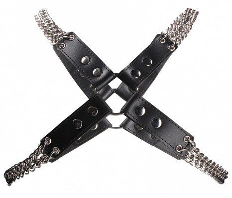 Черная мужская портупея Chain And Chain Harness - фото 330120