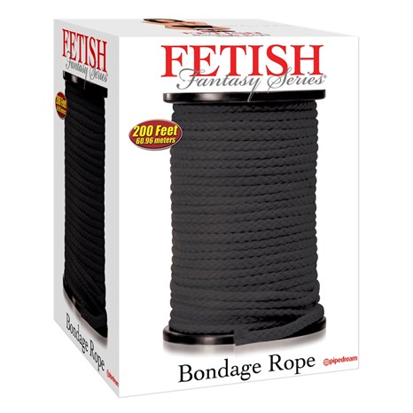 Черная веревка для связывания Bondage Rope - 60,9 м. - фото 332387