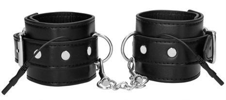 Черные наручники с электростимуляцией Electro Handcuffs - фото 333065