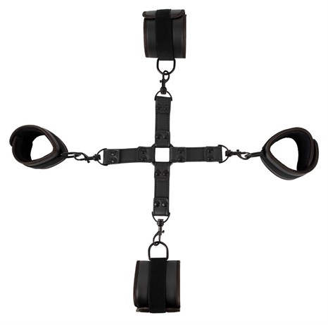 Черный набор крестовой фиксации Bondage Set - фото 333455