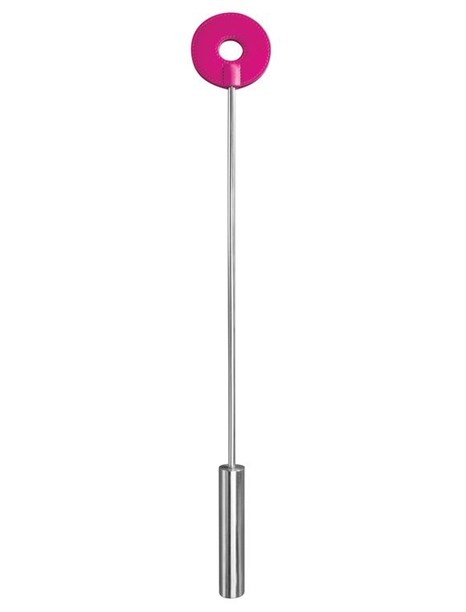 Розовая шлёпалка Leather Circle Tiped Crop с наконечником-кругом - 56 см. - фото 333490