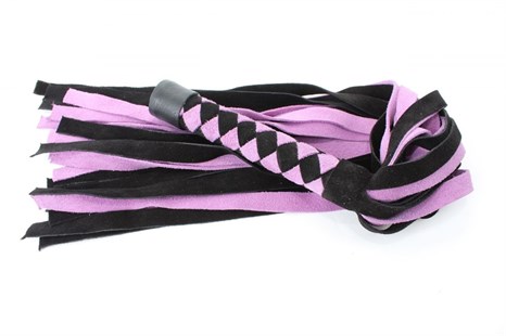 Черно-фиолетовая плеть из замши - 60 см. - фото 333497