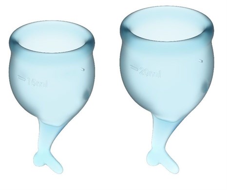 Набор голубых менструальных чаш Feel secure Menstrual Cup - фото 359992