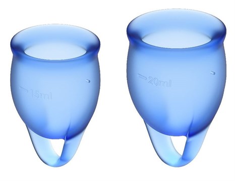 Набор синих менструальных чаш Feel confident Menstrual Cup - фото 368977