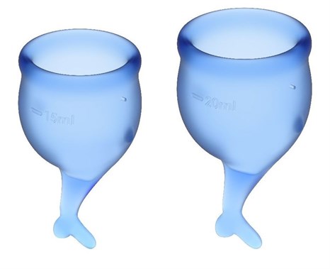 Набор синих менструальных чаш Feel secure Menstrual Cup - фото 368993