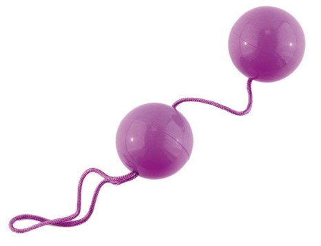 Фиолетовые вагинальные шарики BI-BALLS - фото 384025
