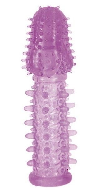 Фиолетовая насадка, удлиняющая половой член - 13,5 см. - фото 384040