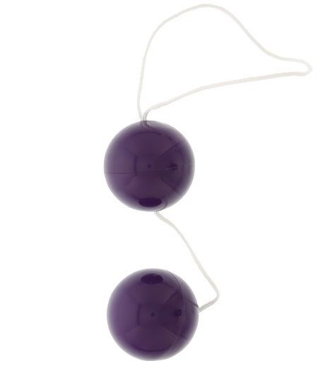 Фиолетовые вагинальные шарики VIBRATONE DUO BALLS PURPLE BLISTERCARD - фото 384153