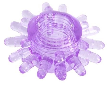 Фиолетовое гелевое эрекционное кольцо с шипиками - фото 384184