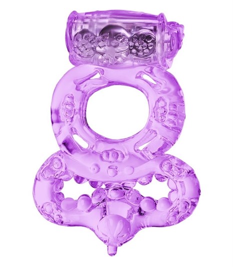 Фиолетовое виброкольцо с подхватом - фото 384214