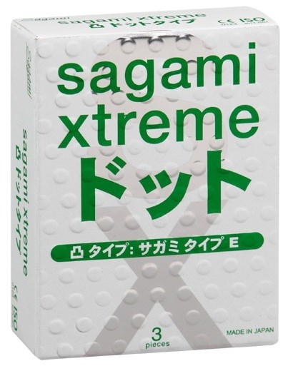 Презервативы Sagami Xtreme Type-E с точками - 3 шт. - фото 385795