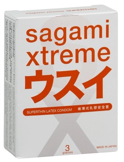 Ультратонкие презервативы Sagami Xtreme Superthin - 3 шт. - фото 385803