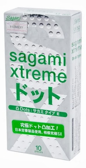 Презервативы Sagami Xtreme Type-E с точками - 10 шт. - фото 385811