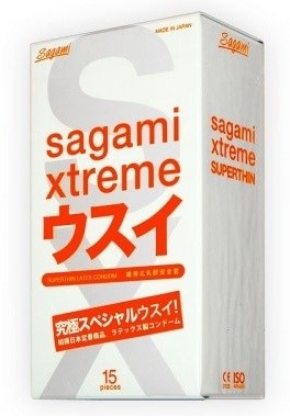 Ультратонкие презервативы Sagami Xtreme Superthin - 15 шт. - фото 385820