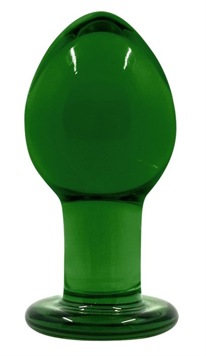 Зеленая стеклянная анальная пробка Crystal Medium - 7,5 см. - фото 386664