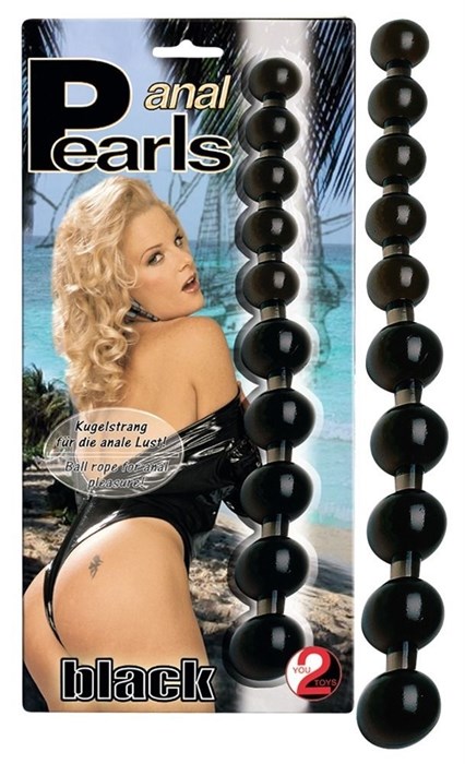 Чёрные анальные бусы Anal Pearls Black - 27,5 см. - фото 387103