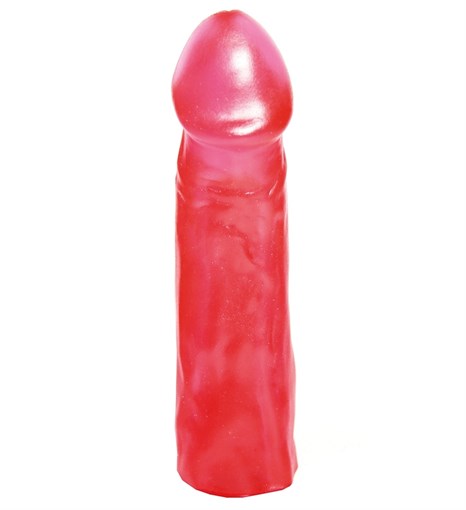 Розовая реалистичная насадка для трусиков с плугом - 19,5 см. - фото 387543