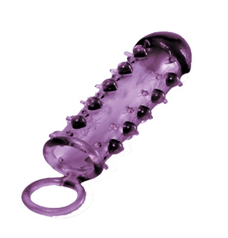 Закрытая фиолетовая насадка с пупырышками SAMURAI PENIS SLEEVE PURPLE - 14,5 см. - фото 387967