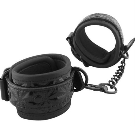 Чёрные кожаные оковы на ноги Ankles Cuffs - фото 388088