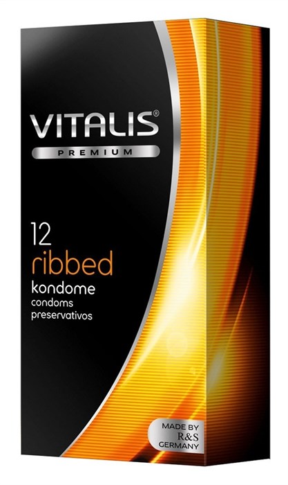 Ребристые презервативы VITALIS PREMIUM ribbed - 12 шт. - фото 388338