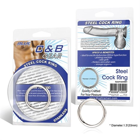 Стальное эрекционное кольцо STEEL COCK RING - 3.5 см. - фото 389136