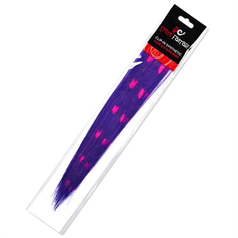 Цветные Clip-In локоны фиолетовые с розовыми сердечками - фото 389434