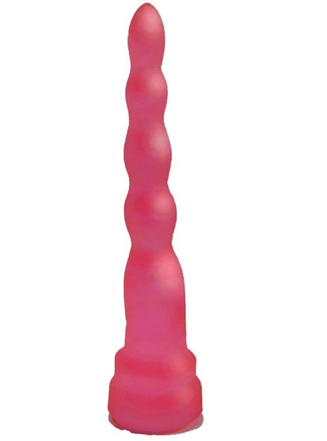 Розовый гелевый расширяющийся к низу анальный стимулятор - 20 см. - фото 389576